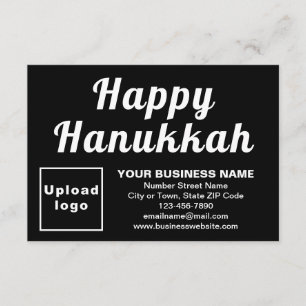 Carte de vœux plate noire petite pour Hanukkah ent