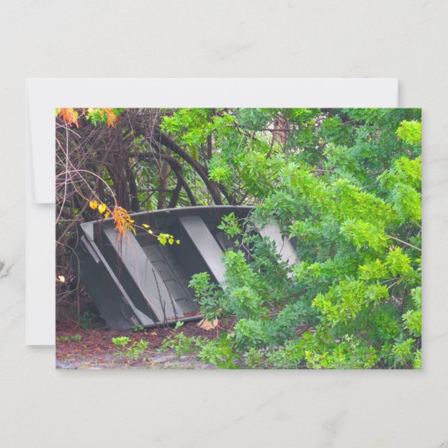 Carte de voeux plate pour bateau Old Row (Devant)