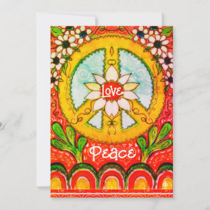 Carte de voeux plate pour l'amour et la paix