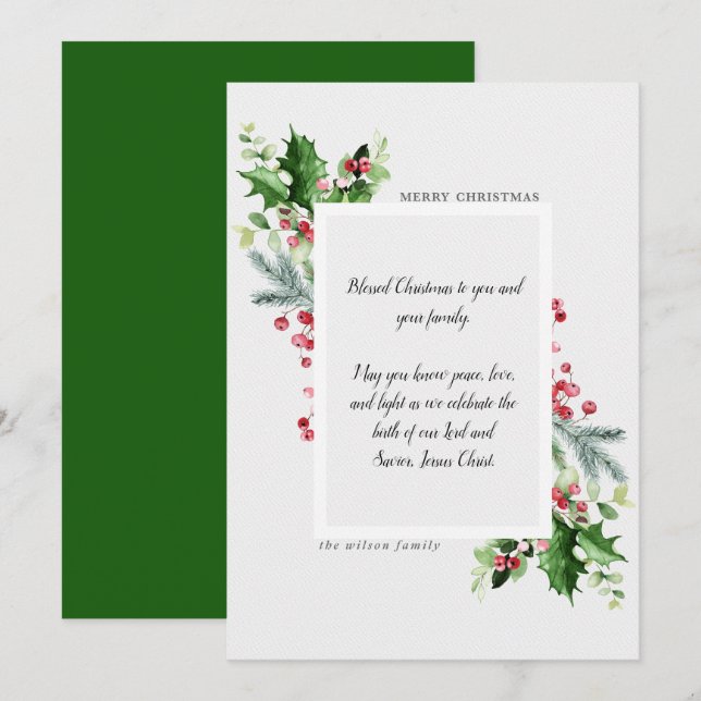 Carte de vœux plate religieuse (Devant / Derrière)