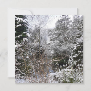 Carte de voeux plate Snowy Trees