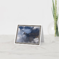 Carte de vœux pliable – Alpes suisses et nuages