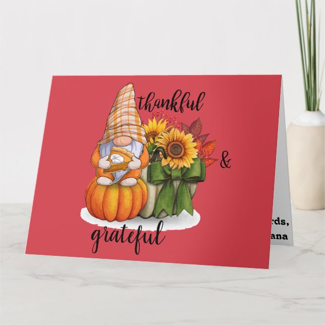 Carte de vœux pliable personnalisable pour Thanksg (Devant)