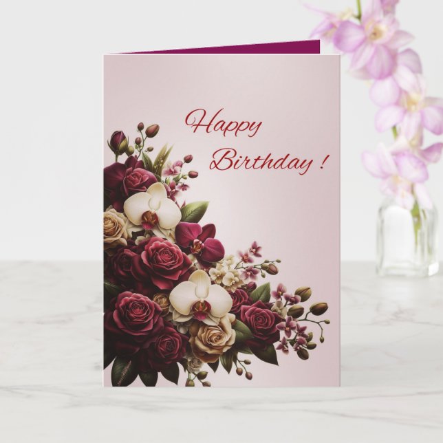 Carte de voeux pliée (Orchidée)