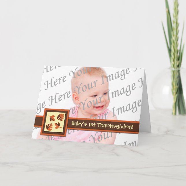 Carte de voeux pliée 1ère Thanksgiving Photo Baby (Devant)