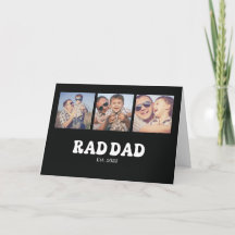 Carte de vœux pliée 3 photos Rad Papa Ét. Rétro