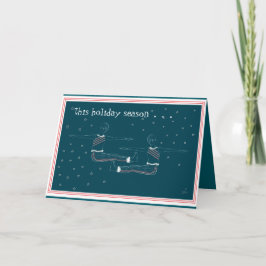 Carte de vœux pliée 4" x 5,6" pour les Fêtes flexi