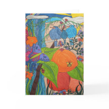 Carte de voeux pliée 5" x 7" "Bird Song"