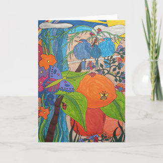 Carte de voeux pliée 5" x 7" "Bird Song"