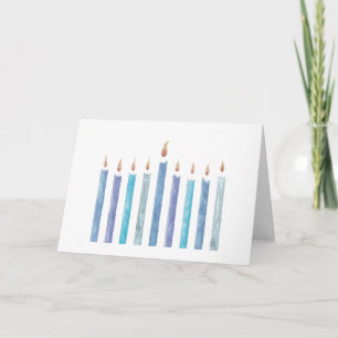 Carte de voeux pliée à la bougie d'aquarelle Hanou