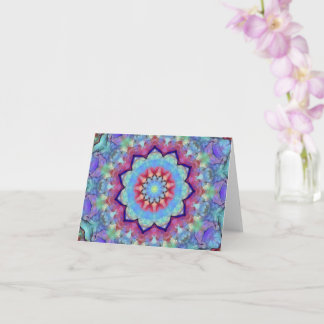 Carte de voeux pliée à la Fleur Arc-en-ciel Mandal