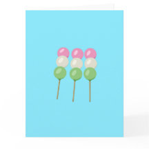 Carte de vœux pliée Anime Blue Pastel Dango