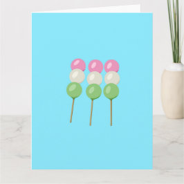 Carte de vœux pliée Anime Blue Pastel Dango