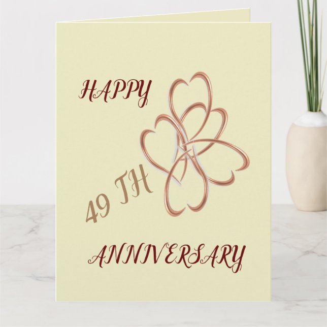 Carte de voeux pliée : Anniversaire Mariage 49E (Devant)