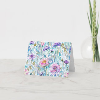 Carte de vœux pliée aquarelle Fleur sauvage
