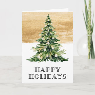 Carte de vœux pliée aquarelle pour les fêtes