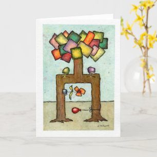 Carte de voeux pliée "Arbre Mariage"