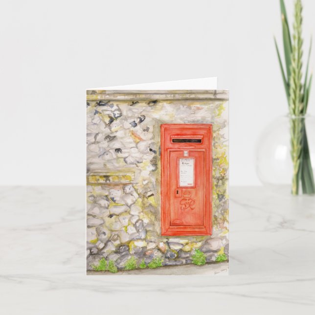 Carte de voeux pliée avec aquarelle (Devant)