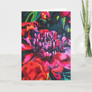 Carte de vœux pliée avec œuvre d'art originale Fle