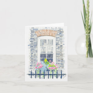 Carte de voeux pliée avec peinture à l'aquarelle