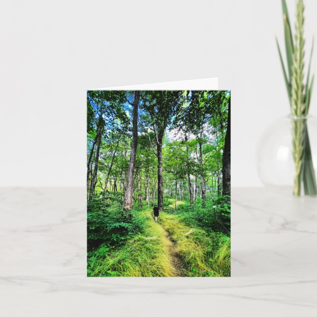 Carte de voeux pliée avec photo de forêt (Devant)