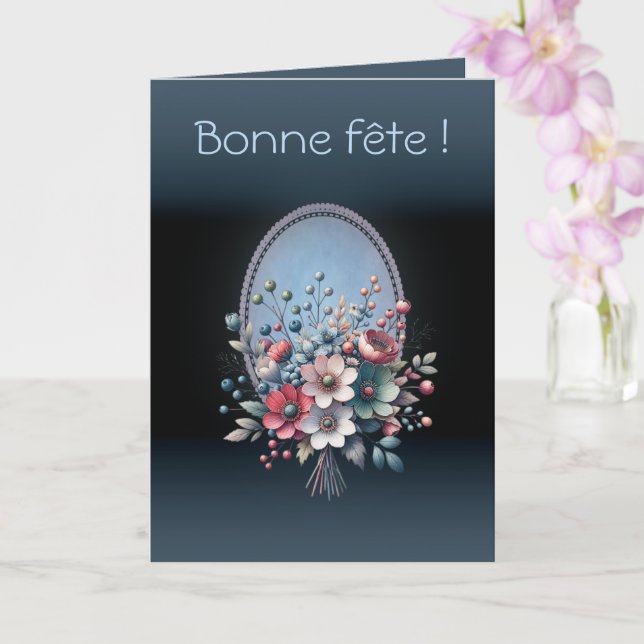 Carte de voeux pliée Azur fleuri Karte (Orchidee)