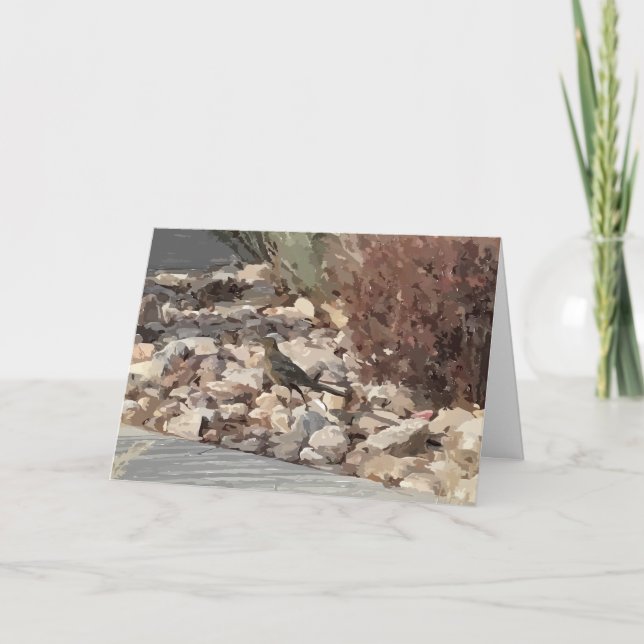 Carte de voeux pliée Bird on the Rocks (Devant)