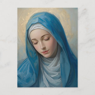 Carte de voeux pliée Blue Vierge Mary Sympathy