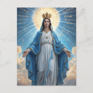Carte de voeux pliée Blue Vierge Mary Sympathy