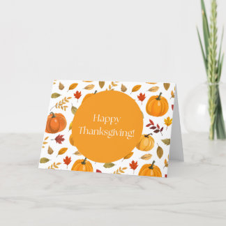 Carte de voeux pliée bon thanksgiving