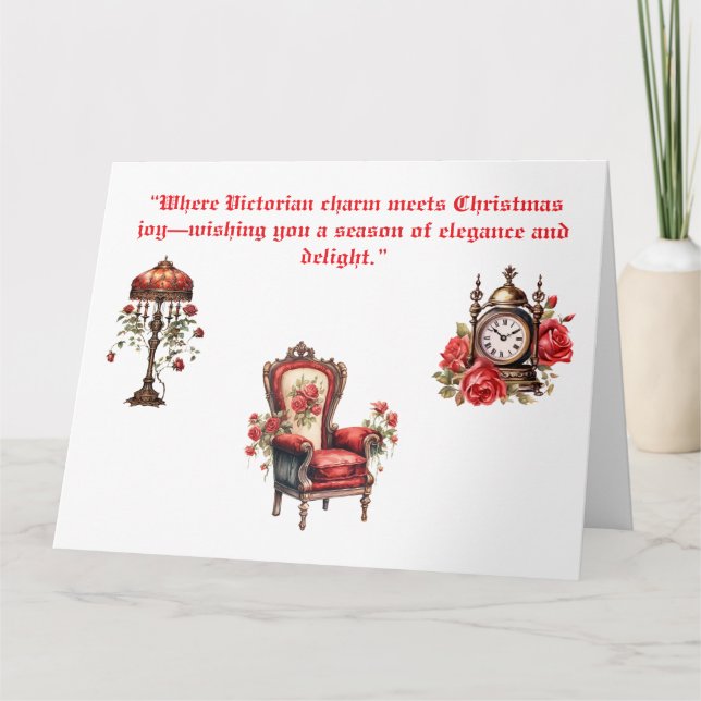 Carte de voeux pliée - Carte de Noël victorienne (Devant)
