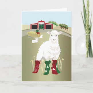 Carte de voeux pliée "Chaussettes de Noël"