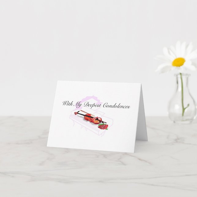 Carte de voeux pliée Condoléances les plus profond (Petite plante)