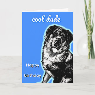 Carte de vœux pliée Cool Dude Australian Shephard