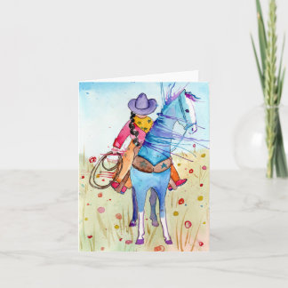 Carte de vœux pliée Cowgirl à louer