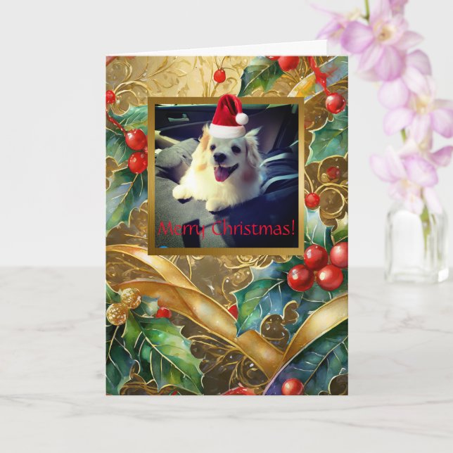 Carte de voeux pliée de 5" x 7" pour animaux de co (Orchidée)