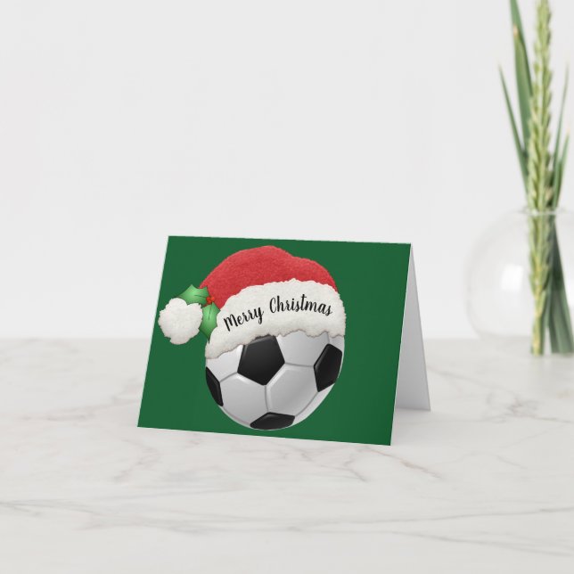 Carte de voeux pliée de balle de football (Devant)