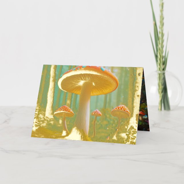Carte de voeux Pliée De Champignons Flow (Recto)