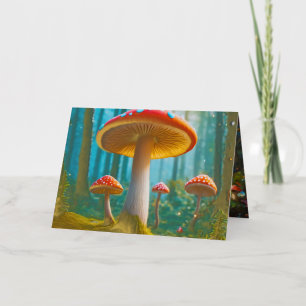 Carte de voeux Pliée De Champignons Flow
