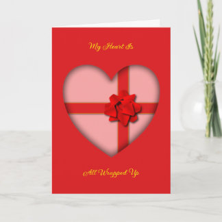 Carte de voeux pliée de coeur de Valentine