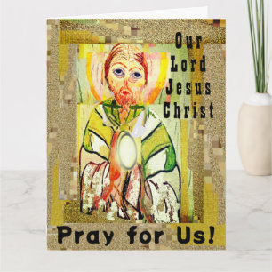 Carte de voeux pliée de Jésus-Christ le grand prêt