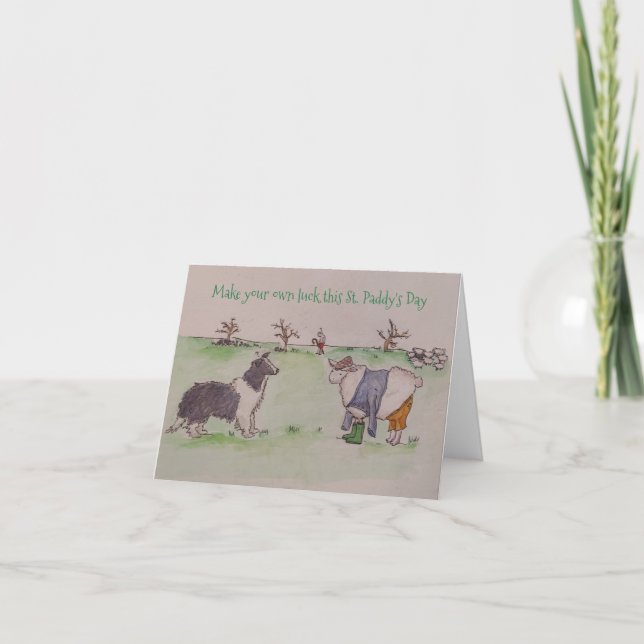 Carte de voeux pliée de la Saint Patrick (Devant)