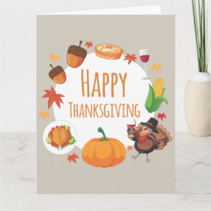 carte de vœux pliée de Thanksgiving