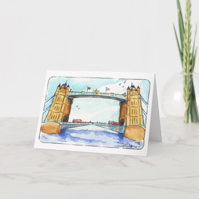 Carte de voeux pliée de Tower Bridge London (Devant)