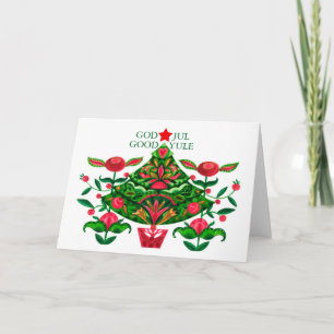 Carte de voeux pliée Dieu Noël scandinave 3