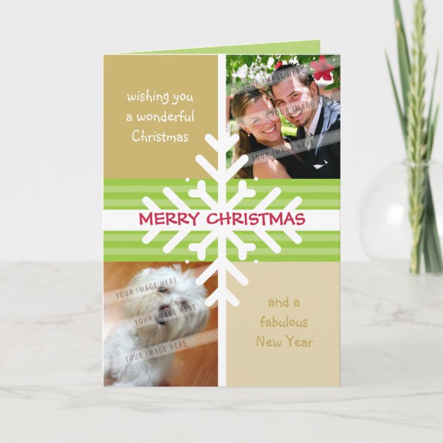 CARTE DE VOEUX PLIÉE : : dissection 4 de flocon de (Devant)