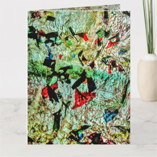 Carte de voeux pliée double texture blanche abstra