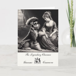 Carte de vœux pliée drôle de Casanova Schnauzer