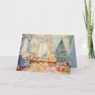 Carte de voeux pliée du matin de Noël