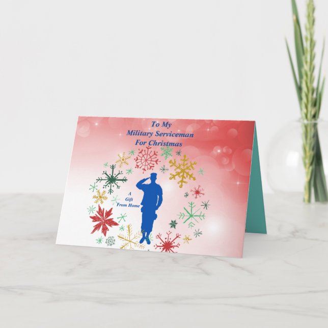 Carte de voeux pliée du militaire (Devant)